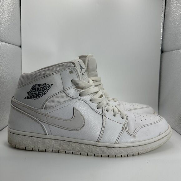 Nike Air Jordan Shoes‎ Mens Size 11.5 Triple White Mid High Sneakers Basketball main image 13